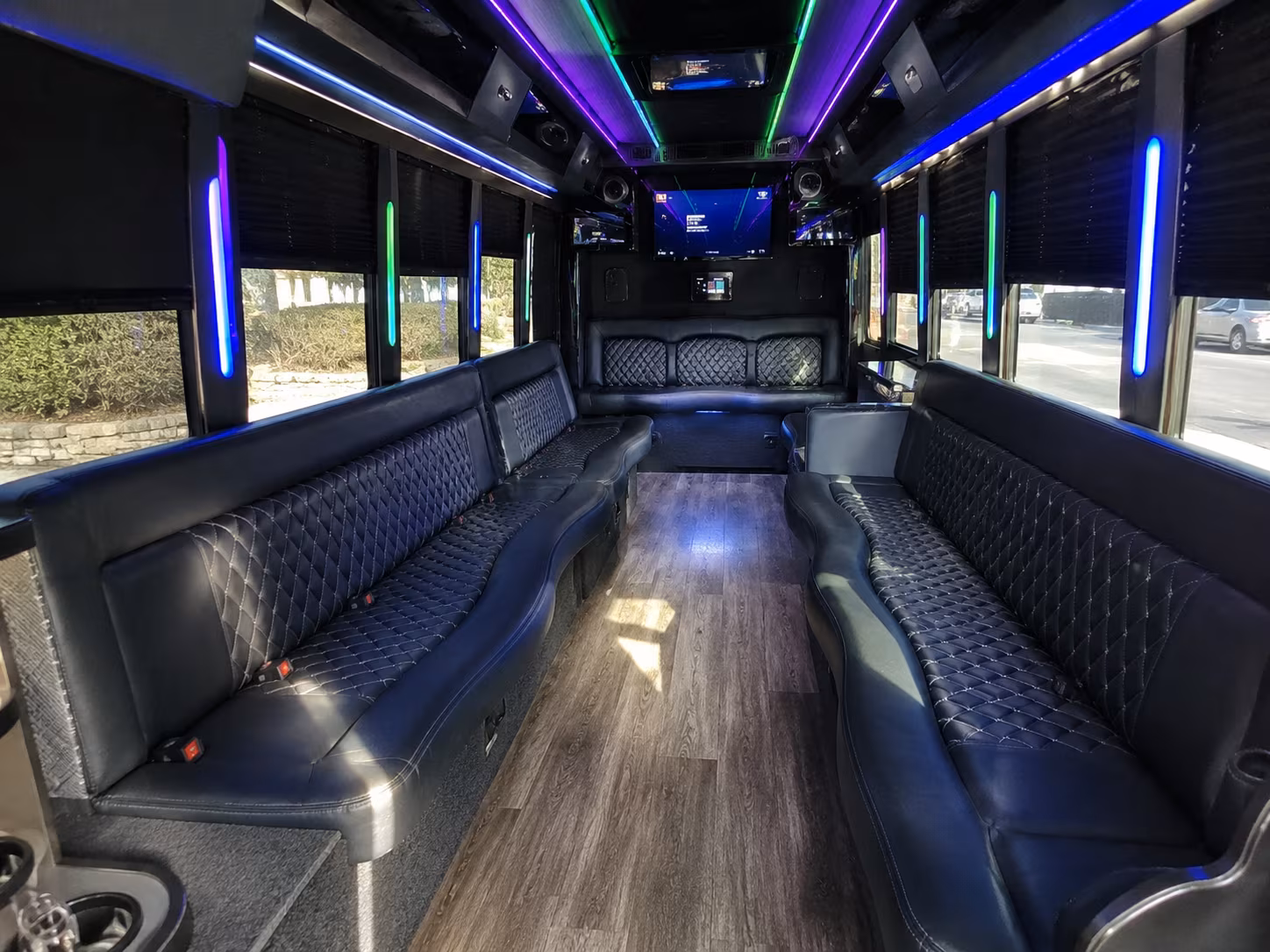 lodi 15 passenger party bus interior