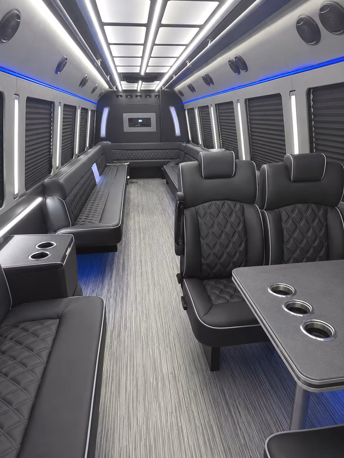 lodi 25 passenger party bus inside