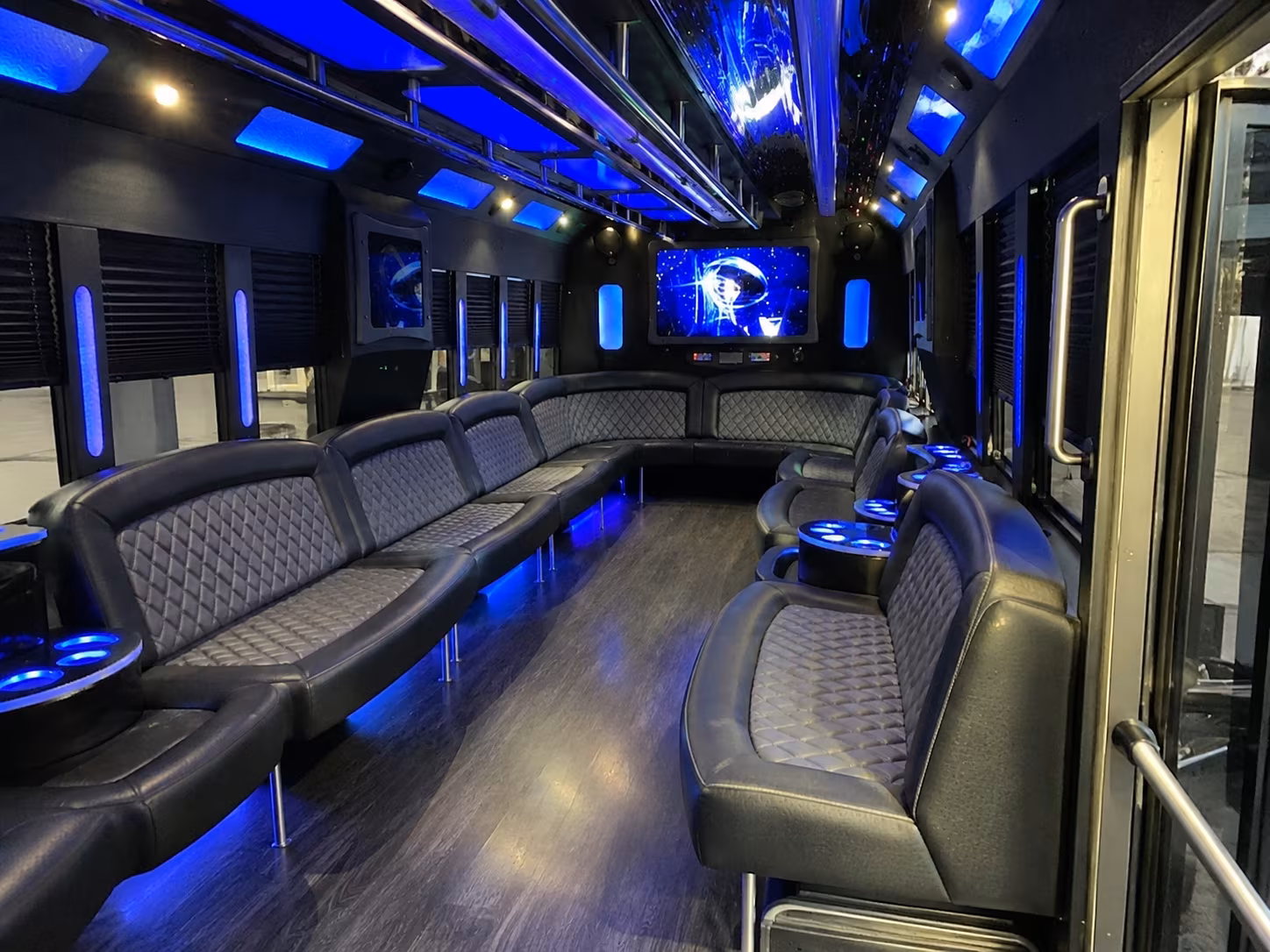 lodi 28 passenger party bus interior