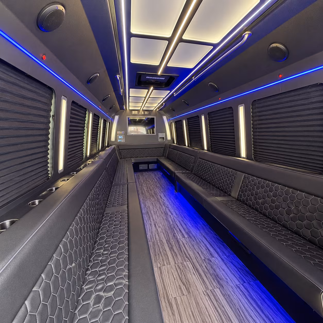 lodi 30 passenger party bus interior
