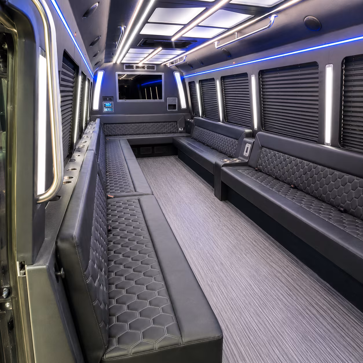 lodi 40 passenger party bus interior