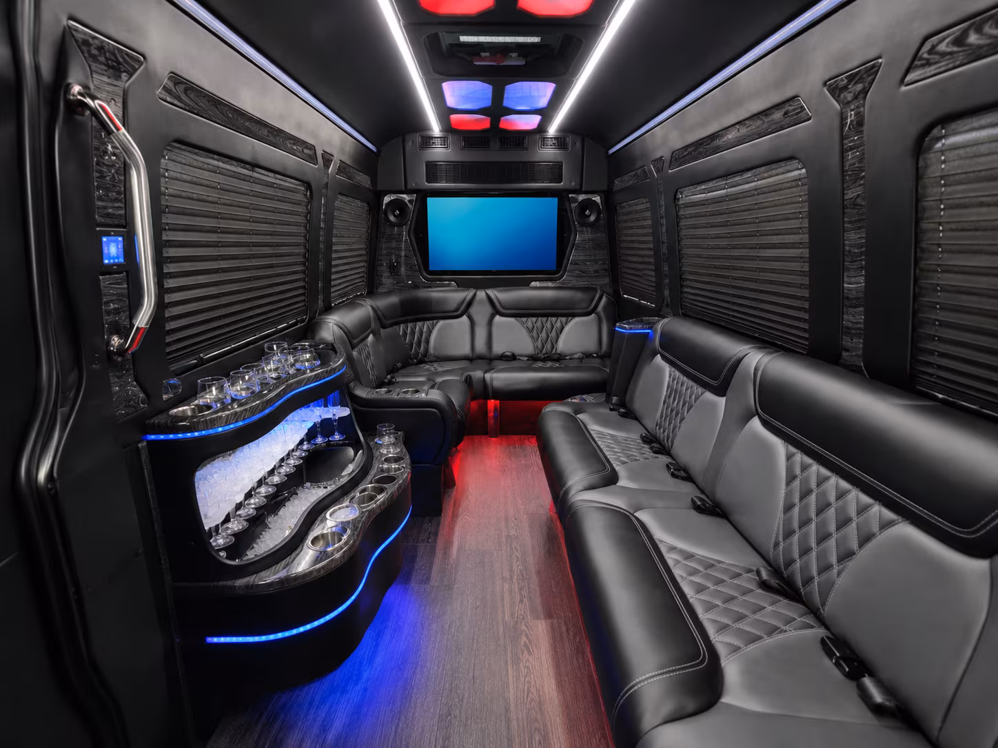 lodi 50 passenger party bus interior